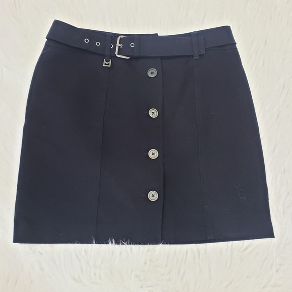 Michael Kors Dresses & Skirts - Michael Kors navy button up front belted skirt woman's size 4